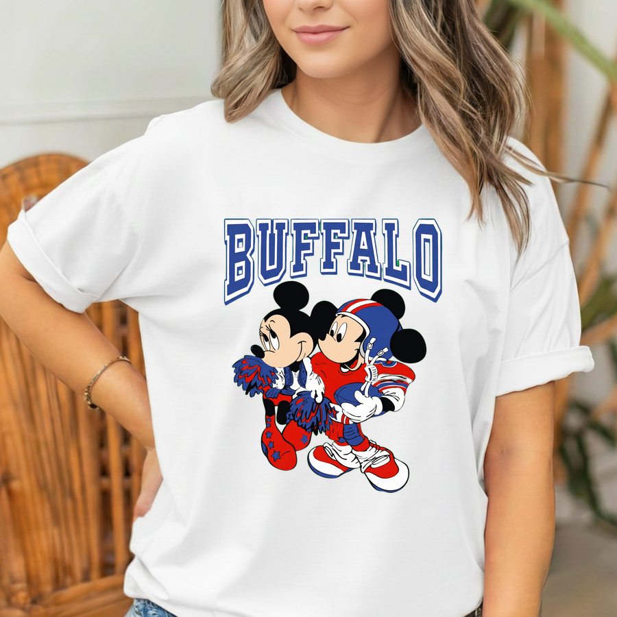 Buffalo Minnie & Mickey Football T-Shirt 4 Buffalo Minnie & Mickey Football T-Shirt - Image 4