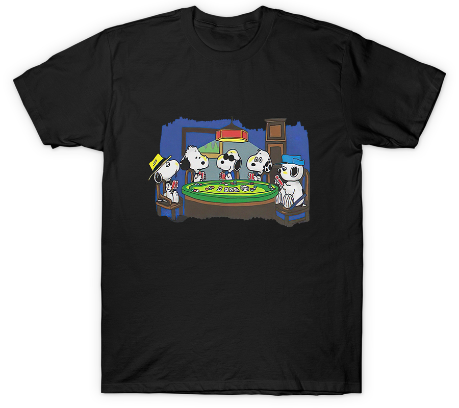 Alternative view of Snoopy Poker Card Playing T-Shirt
